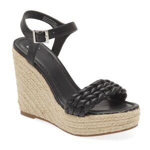 BP. Goldie Braided Wedge Sandal in black